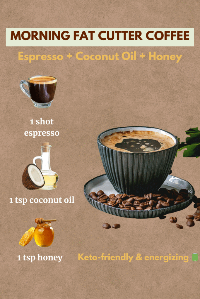 Morning Fat Cutter Coffee (Espresso + Coconut Oil + Honey)