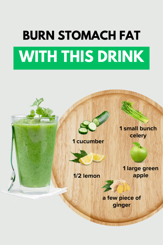 Burn Stomach Fat Drink with Cucumber & Green Apple