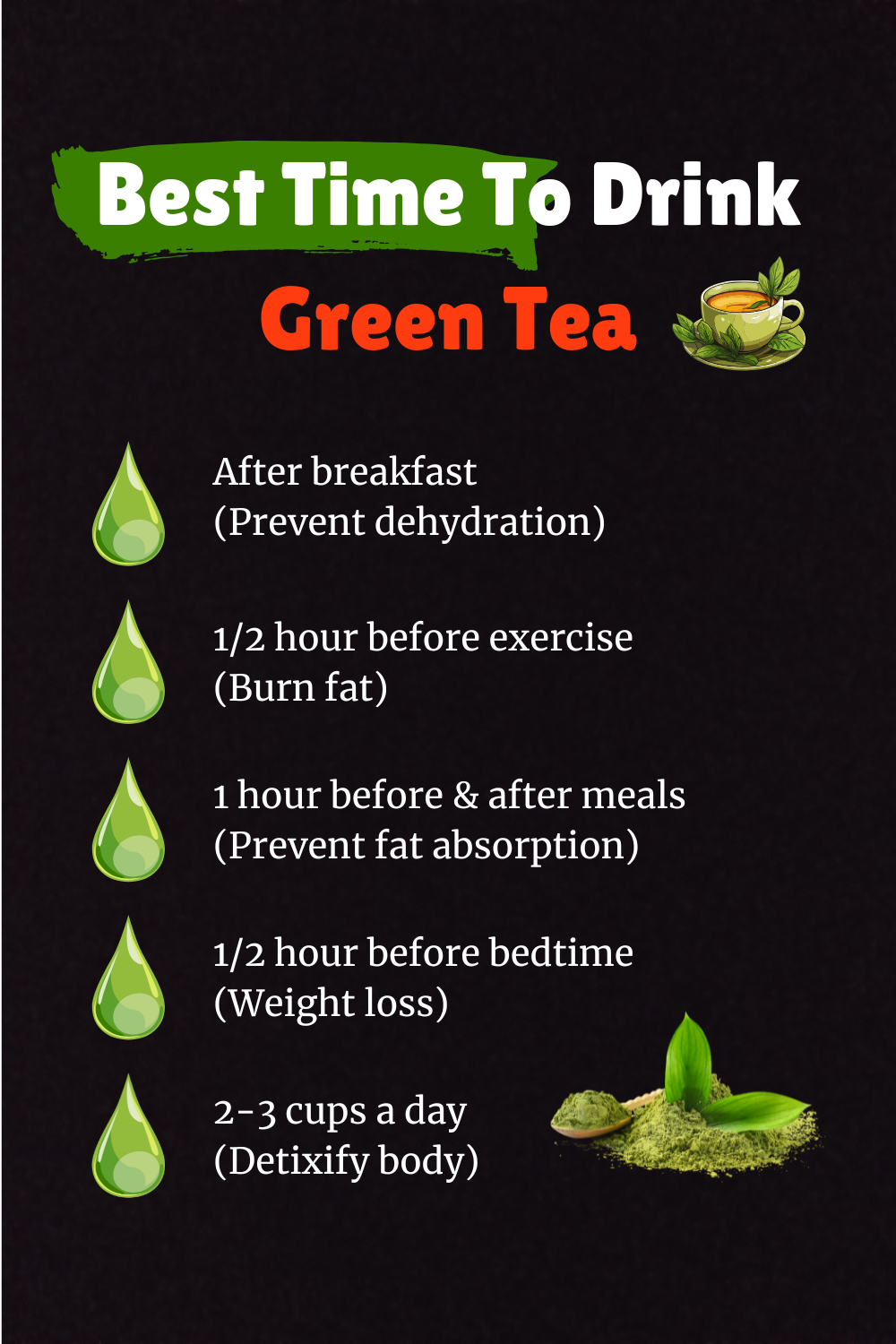 Best Time to Drink Green Tea for Weight Loss & Detox TB1 Drink (8)